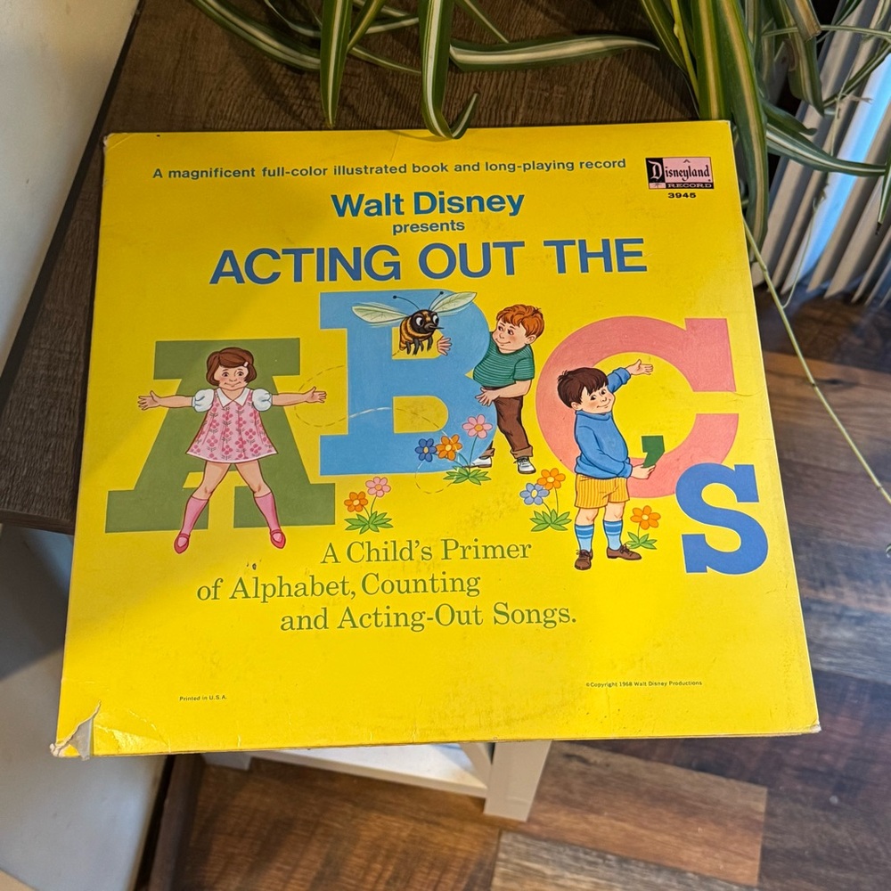 Vintage 1968 Disneyland Records Acting Out the ABCs Record & Storybook